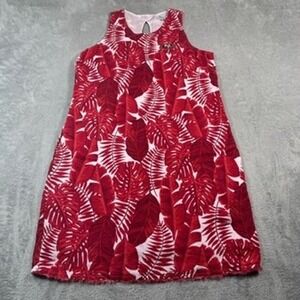 Tommy Bahama San Francisco 49ers Linen Dress Women Medium Red Tropical Midi NFL